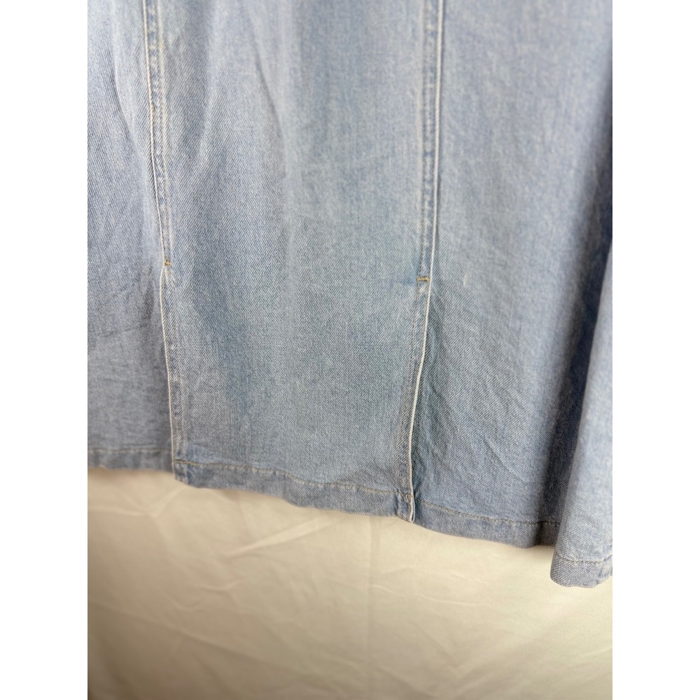 Levi Strauss Signature Womens Light Wash Denim Midi Skirt Blue Size S Seamed - Picture 7 of 8